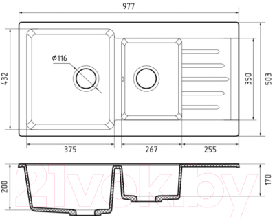Мойка кухонная GranFest Practik GF-P980KL