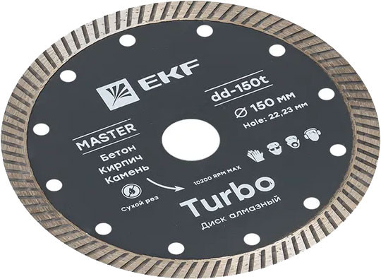 Отрезной диск алмазный EKF Turbo dd-150t