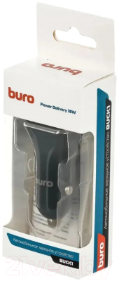 Адаптер питания автомобильный Buro BUCK1 18W 3A (PD) USB-C / BUCK18P010BK