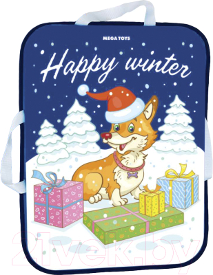 Санки-ледянка Mega Toys Корги в шапке / 22911 - фото