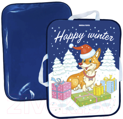Санки-ледянка Mega Toys Корги в шапке / 22911