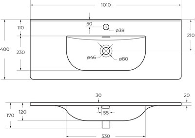 Умывальник BelBagno BB-8099-3-100