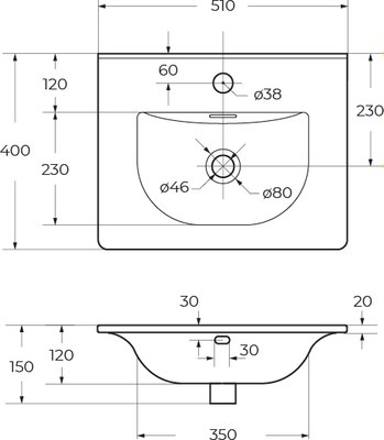Умывальник BelBagno BB-8099-3-50