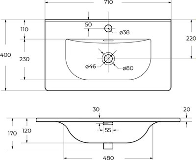 Умывальник BelBagno BB-8099-3-70