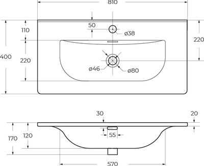 Умывальник BelBagno BB-8099-3-80