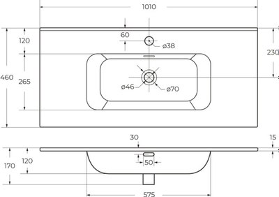 Умывальник Cezares CZR-8095-100