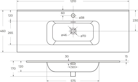Умывальник Cezares CZR-8095-120