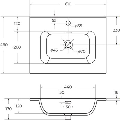 Умывальник Cezares CZR-8095-60