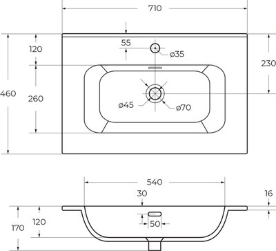 Умывальник Cezares CZR-8095-70