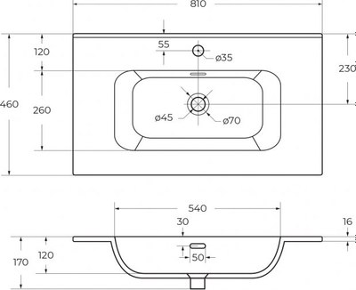 Умывальник Cezares CZR-8095-80