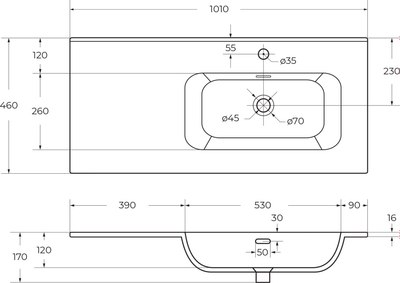 Умывальник Cezares CZR-8095-100-R