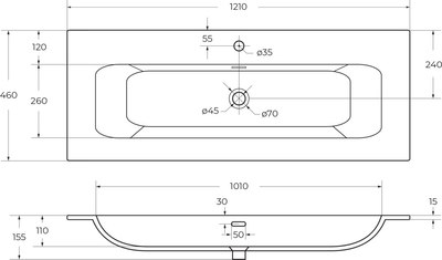 Умывальник Cezares CZR-8073-120