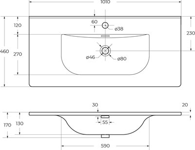Умывальник Cezares CZR-8099-100