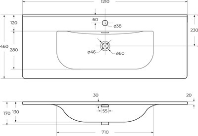 Умывальник Cezares CZR-8099-120