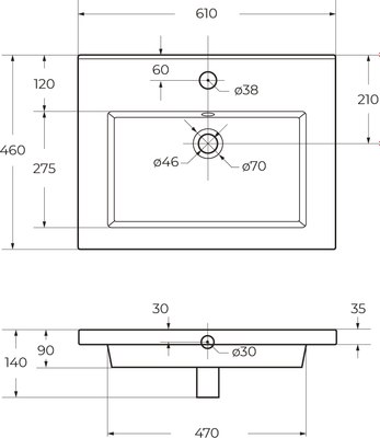 Умывальник Cezares Cezares CZR-8070-60
