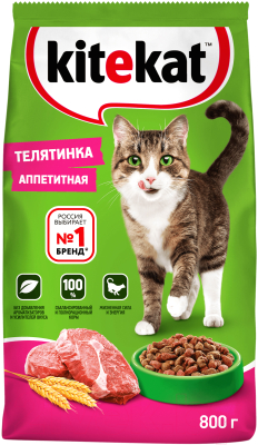 Сухой корм для кошек Kitekat Телятинка аппетитная - фото