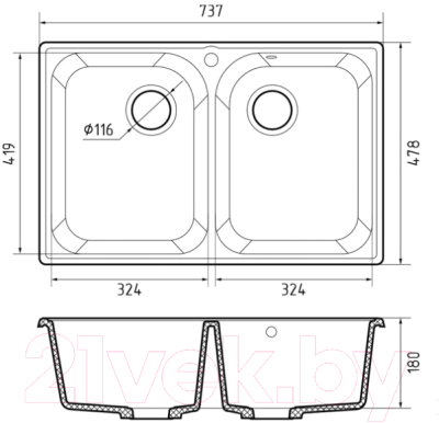 Мойка кухонная GranFest Quarz GF-Z15