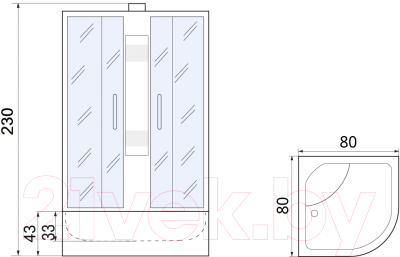 Душевая кабина Мономах XL Б/К 80/43 С МЗ