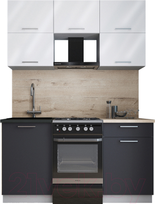 Кухонный гарнитур Интерлиния Мила Gloss 50-15 - фото