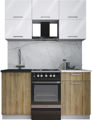 Кухонный гарнитур Интерлиния Мила Gloss 50-15 - фото