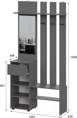 Секция в прихожую Mio Tesoro Денвер с зеркалом