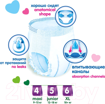 Подгузники-трусики детские Helen Harper Soft & Dry Maxi
