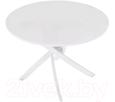 Обеденный стол M-City Дарио D100 / 464M05631 (белый стекло/белый)