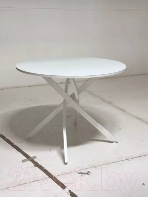 Обеденный стол M-City Дарио D100 / 464M05631 (белый стекло/белый)