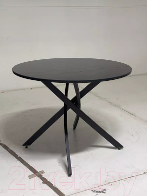 Обеденный стол M-City Дарио D100 / 464M05633 (черный стекло/черный)