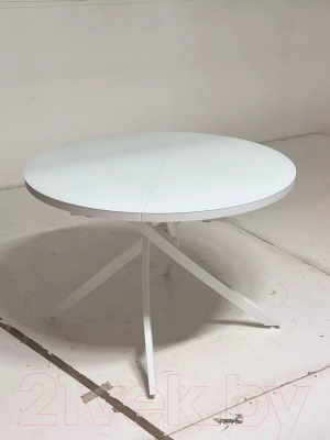 Обеденный стол M-City Дарио D110 раскладной / 464M05637 (белый стекло/белый)