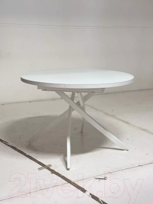 Обеденный стол M-City Дарио D110 раскладной / 464M05637 (белый стекло/белый)