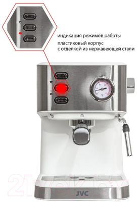 Кофеварка эспрессо JVC JK-CF33 (белый)