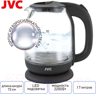Электрочайник JVC JK-KE1510 (серый)