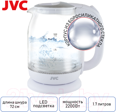 Электрочайник JVC JK-KE1510 (белый)