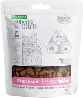 Лакомство для кошек Nature's Protection Superior Care с птицей для стерилизованных кошек / KIKNPSC47713 - фото