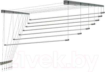 Сушилка для белья Comfort Alumin Group Потолочная 7 прутьев Silver Star 290см  - фото