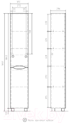Шкаф-пенал для ванной Volna Lake 35 (напольный)