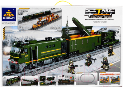 Конструктор электромеханический Kazi ЖД Военный Поезд 98252 / 9275065 - фото