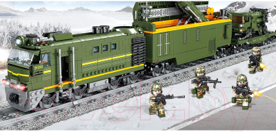 Конструктор электромеханический Kazi ЖД Военный Поезд 98252 / 9275065