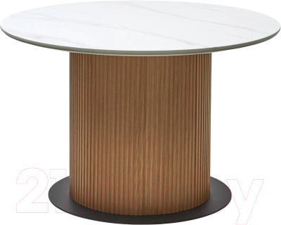 Обеденный стол M-City Mesa D120 / 630M05517 (белый мрамор M326/каркас дуб) - фото