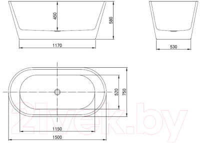 Ванна акриловая Oasis OS-150-75