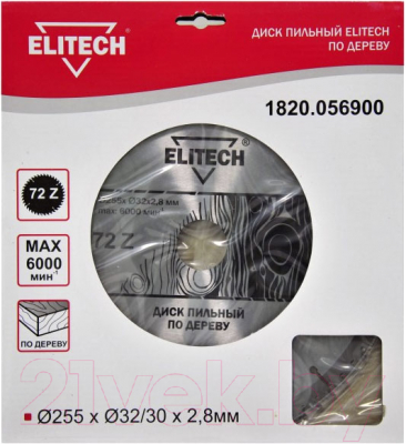 Пильный диск Elitech Z72 / 187796 - фото