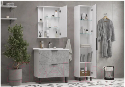 Шкаф-пенал для ванной Volna Twing 40 (бетон)