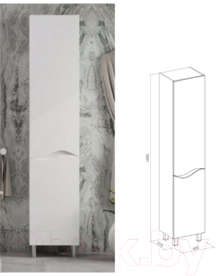 Шкаф-пенал для ванной Volna 40 / pnVLN40-01