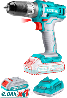 Аккумуляторная дрель-шуруповерт TOTAL THKTHP11652 - фото