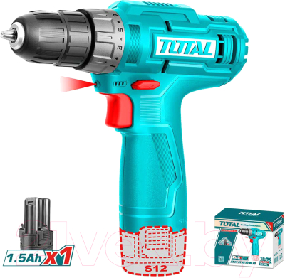 Аккумуляторная дрель-шуруповерт TOTAL TDLI12428 - фото