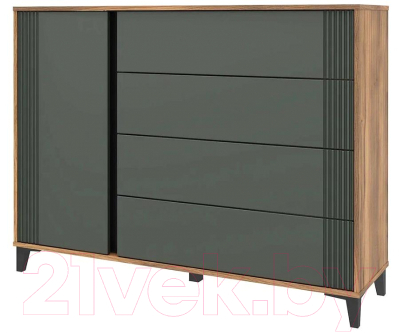 Тумба Stolline Богемия 463.03 (дуб барокко/зеленый) - фото