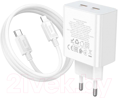 Зарядное устройство сетевое Hoco C108A + кабель Type-C-Lightning / 6931474784445 - фото