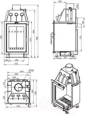 Каминная топка Aston Вертикаль / 4610094724575