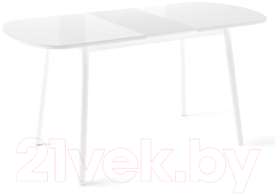 Обеденный стол Импэкс Leset Мидел (металл белый/стекло белое)